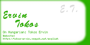 ervin tokos business card